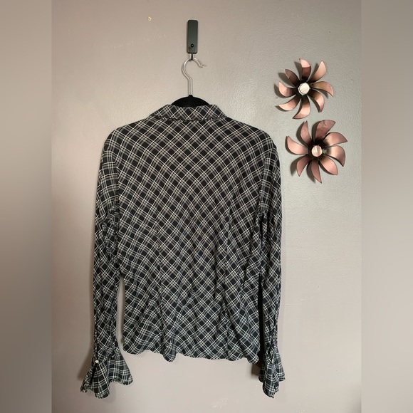 Vintage Ralph Lauren Black and White Plaid Dress Shirt - Picture 2 of 5